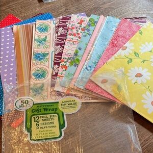 Vintage Gift Wrap Wrapping Paper Gift Wrap BIG LOT Floral Flowers + More